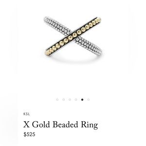 Lagos Sterling Silver and 18K Yellow Gold X Ring